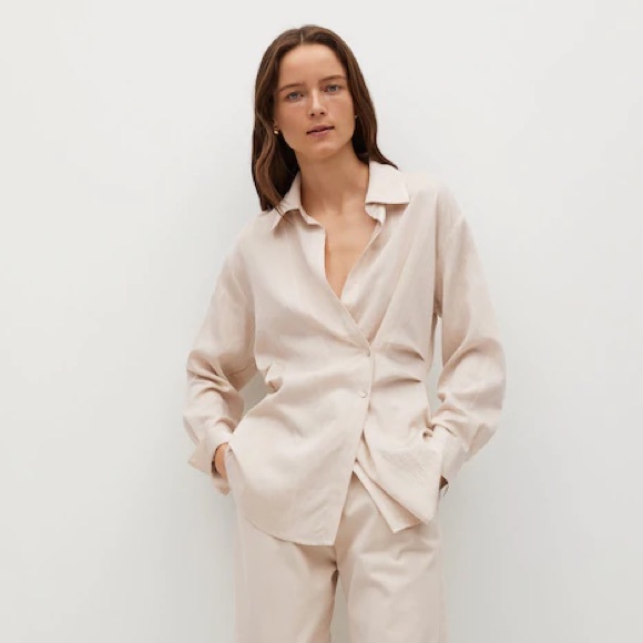 Mango stripped structured shirt, S/4 - Picture 3 of 7